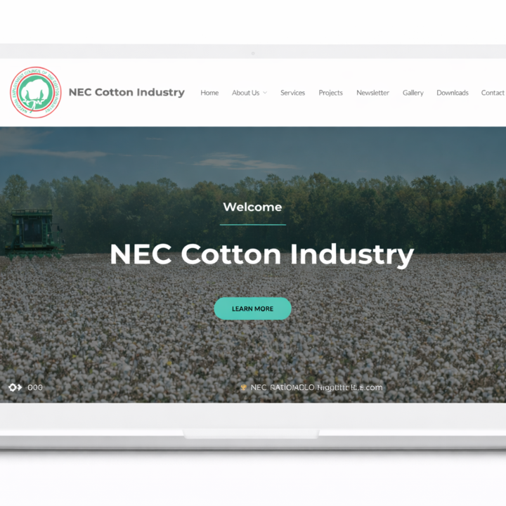 a white laptop with the NEC Cotton website opened