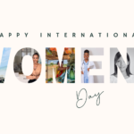 International Women’s Day banner by Web Active Technology featuring the words “Happy International Women’s Day” with the letters of “WOMENS” filled with images of diverse women from different backgrounds, including a professional businesswoman, a farmer, a healthcare worker, and other women representing strength, work, and empowerment.